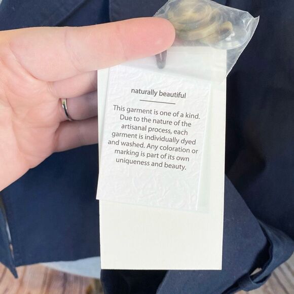 Bagatelle Womens Trench Coat Cropped Stretch Belted Cuff Stretch Blue Medium - Picture 9 of 11